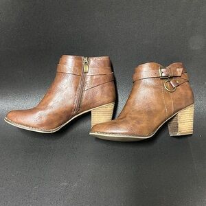 Michael Shannon Brown Ankle Boots with Buckle